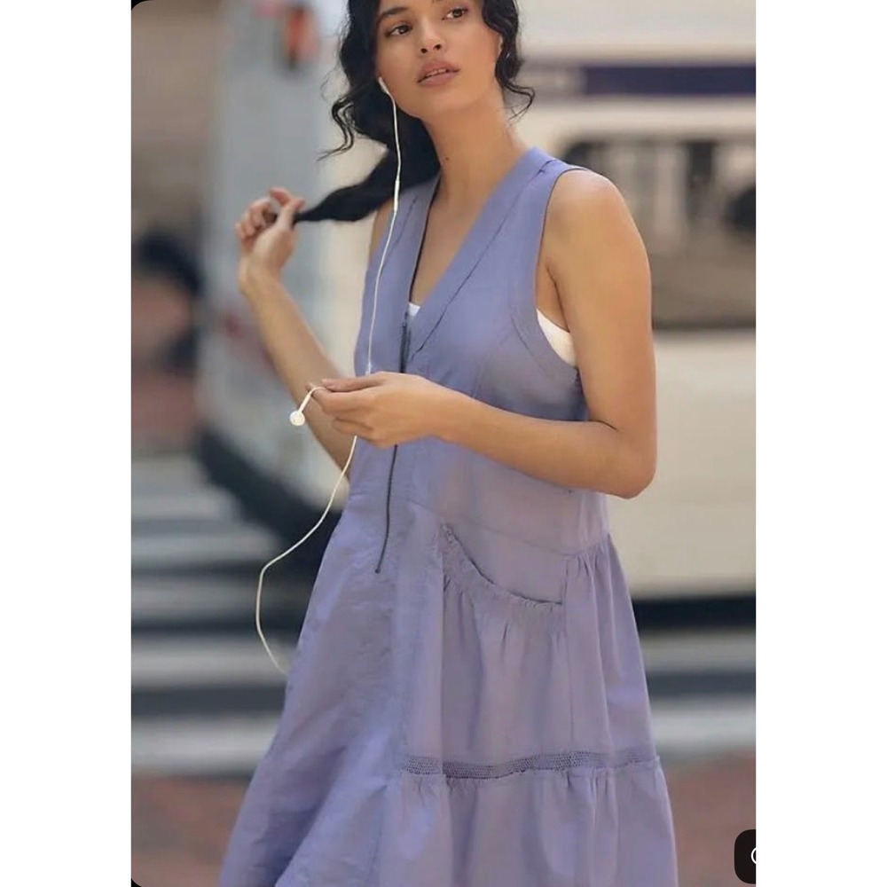 DAILY PRACTICE TREK UTILITY MINI DRESS by ANTHROPOLOGIE size S Lilac